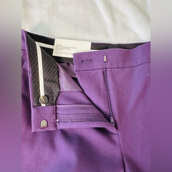Ann Taylor Purple Straight Leg Pants - Picture 3 of 9
